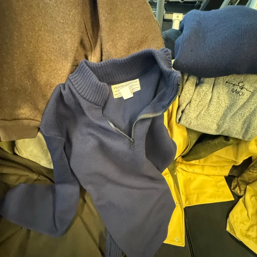 100% original Filson Virgin wool heavy duty quarter zip sweater - Picture 6 of 8